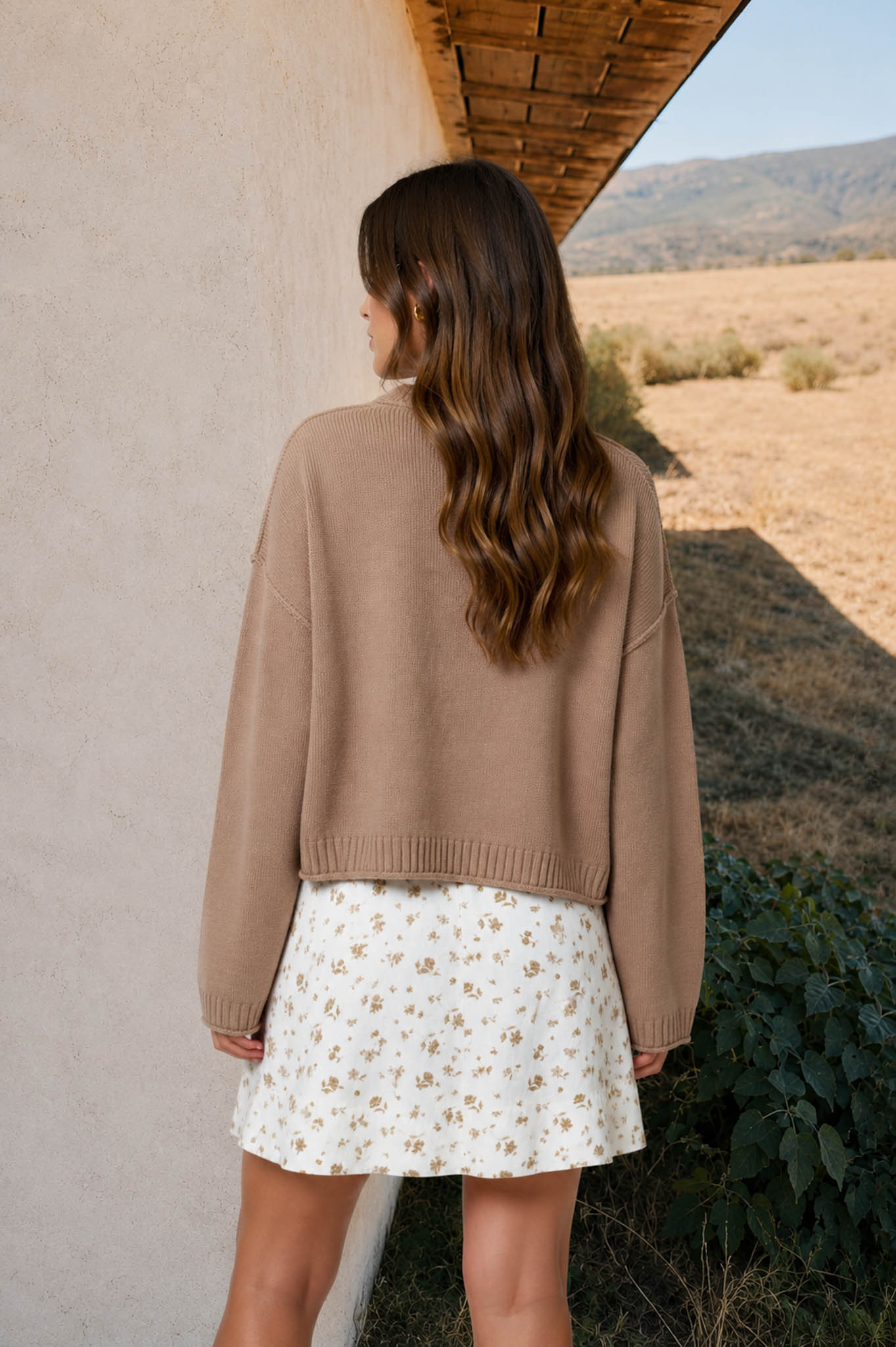 RAW EDGE EXPOSED SEAM BUTTON DOWN KNIT CARDIGAN