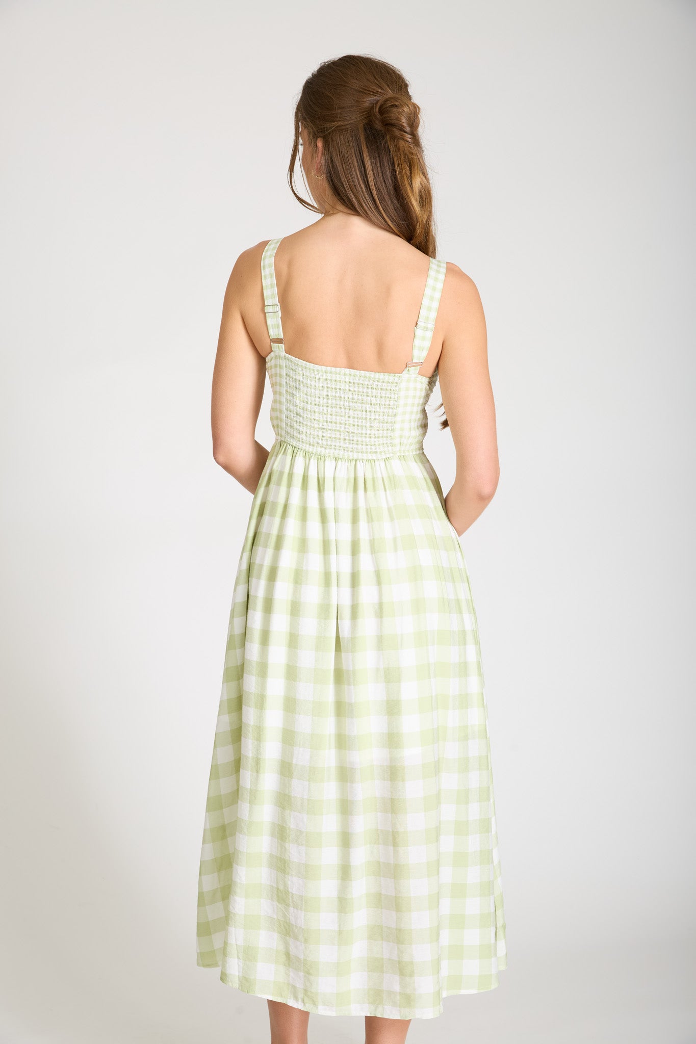 MULTI PLAID CORSET DETAIL SLEEVELESS MIDI DRESS (PRE-ORDER)