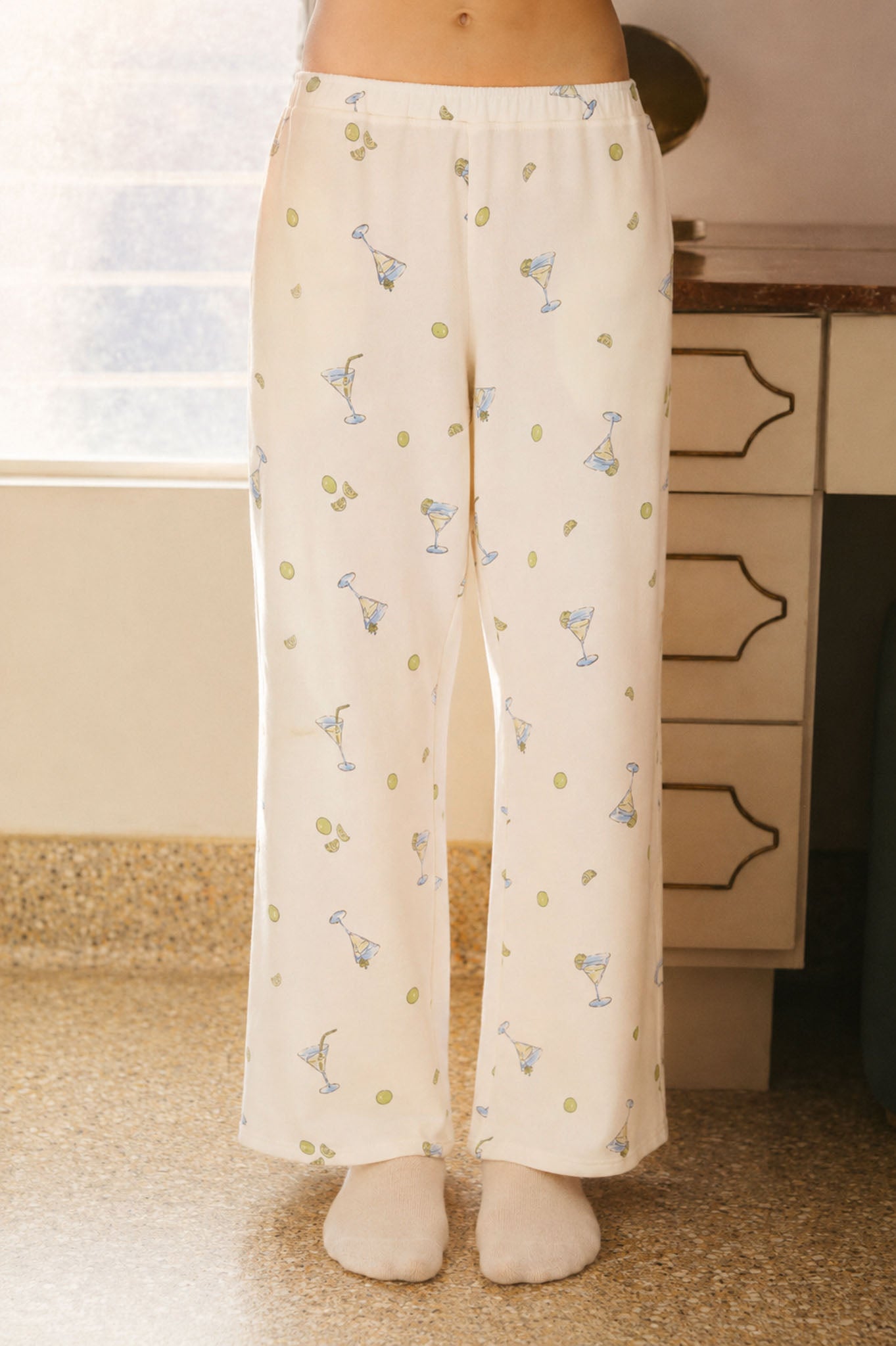 MARTINI MOTIF KNIT LOUNGE PANTS (PRE-ORDER)