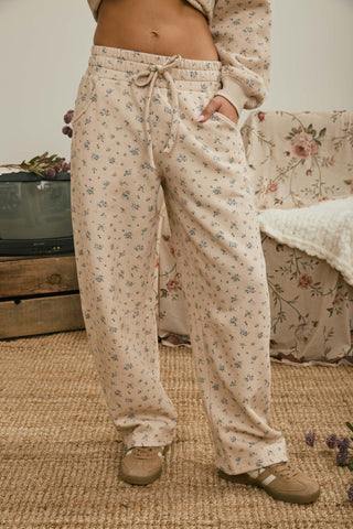 DITSY FLORAL DRAWSTRING WIDE LEG PANTS (PRE-ORDER)