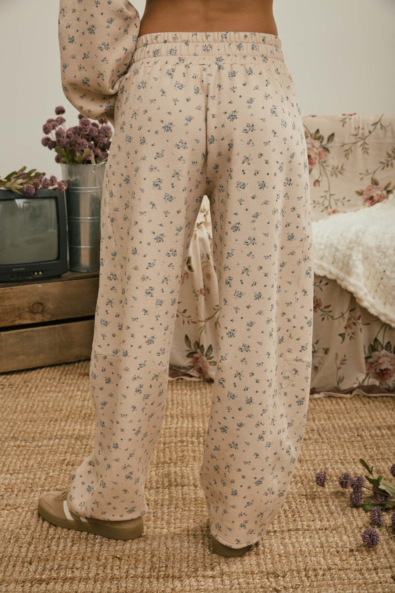 DITSY FLORAL DRAWSTRING WIDE LEG PANTS (PRE-ORDER)