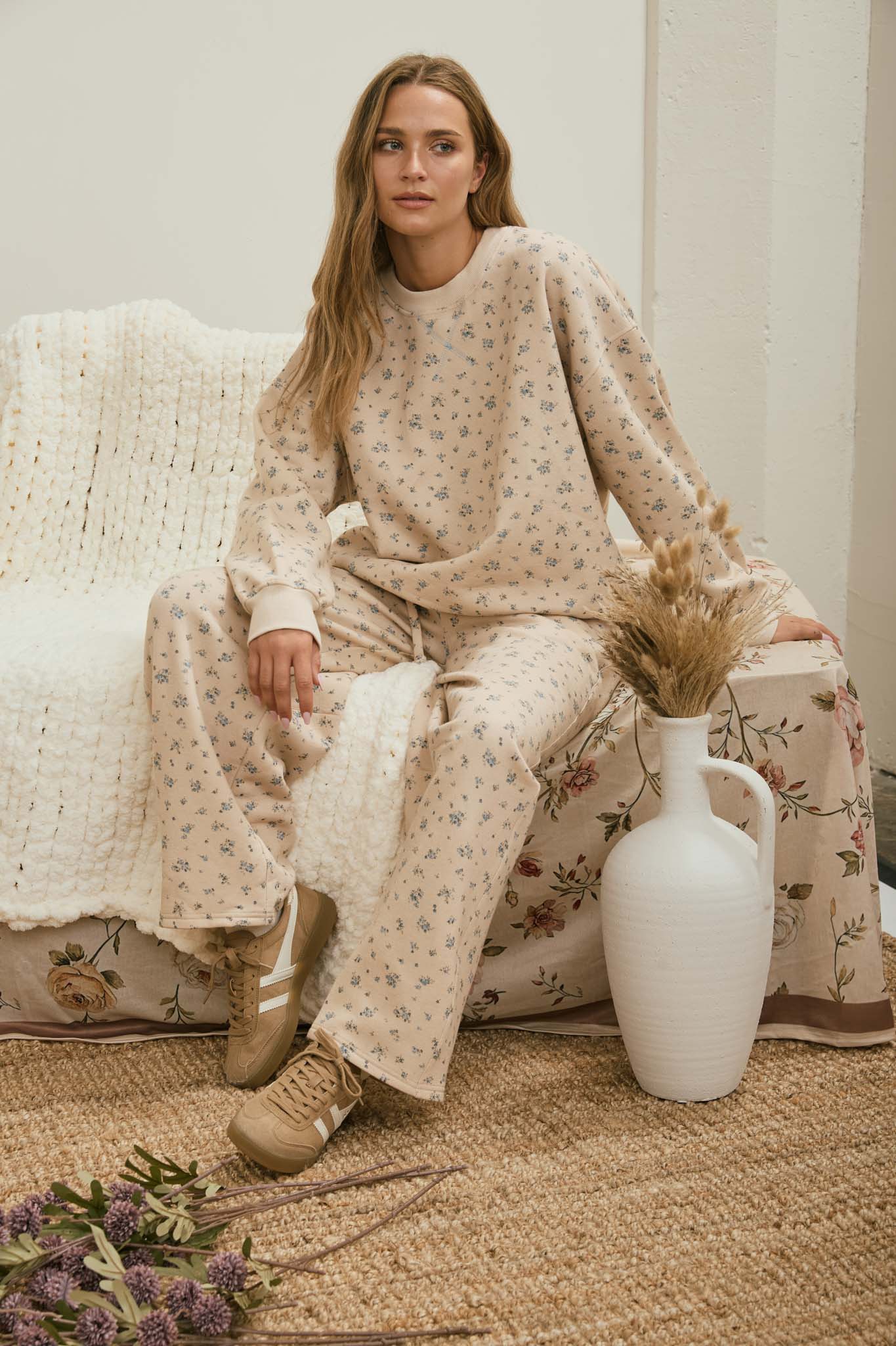 DITSY FLORAL BOXY CREW NECK SWEATSHIRT (PRE-ORDER)
