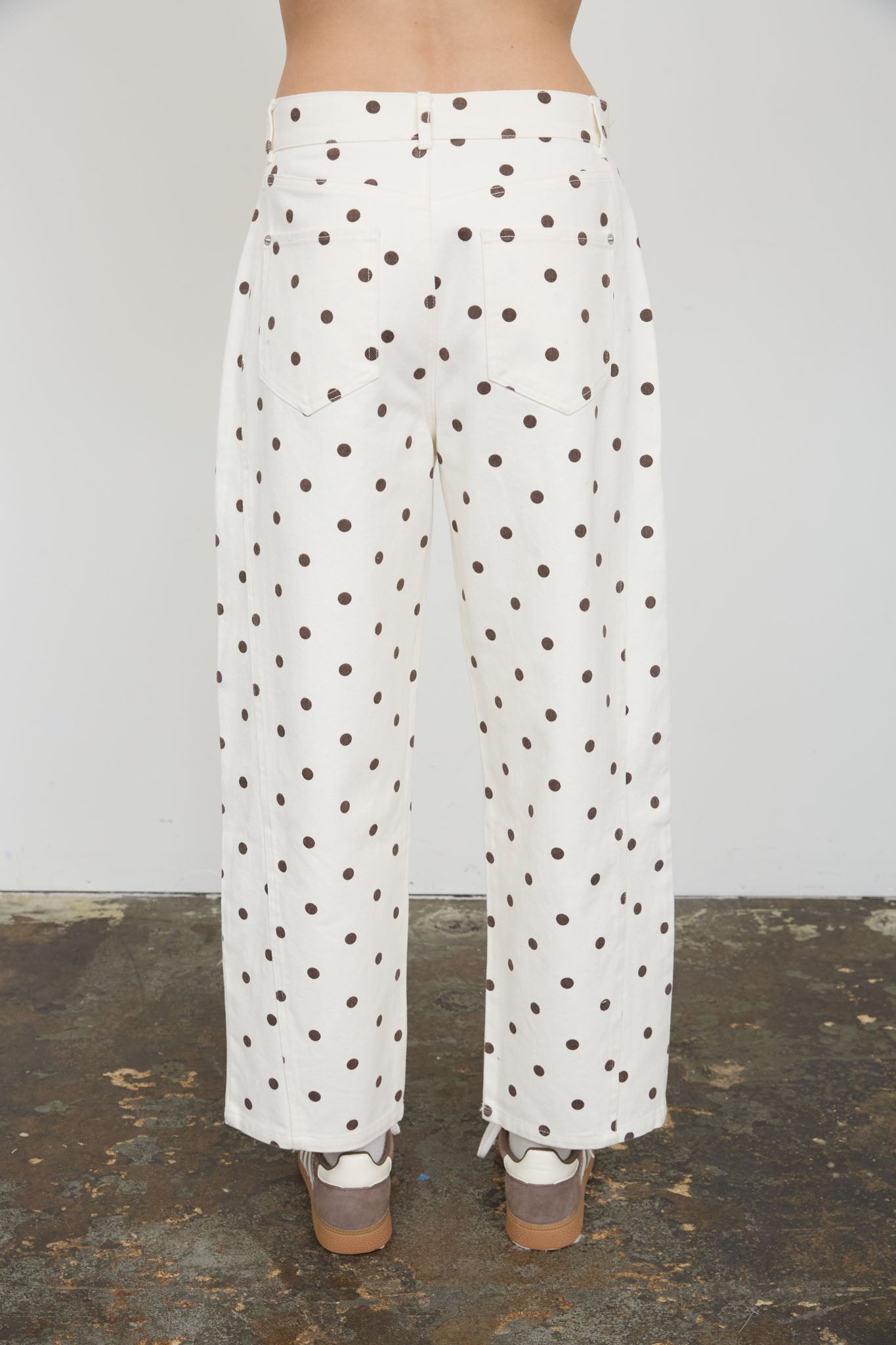 POLKA DOT HIGH WAIST WIDE LEG JEANS (PRE-ORDER)