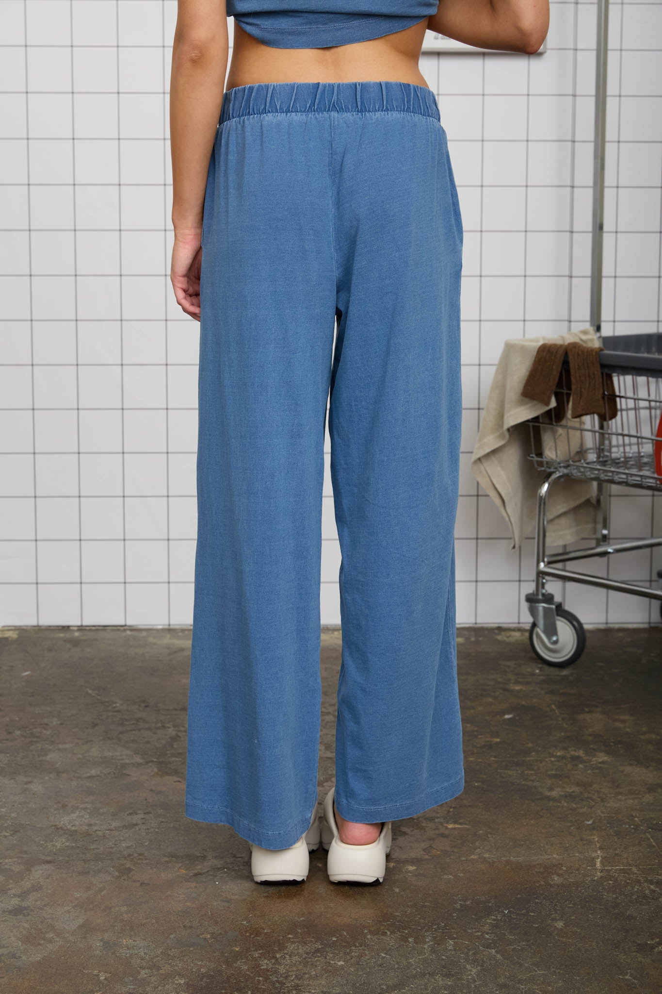 ELASTIC WAIST WIDE LEG KNIT LOUNGE PANTS (PRE-ORDER)