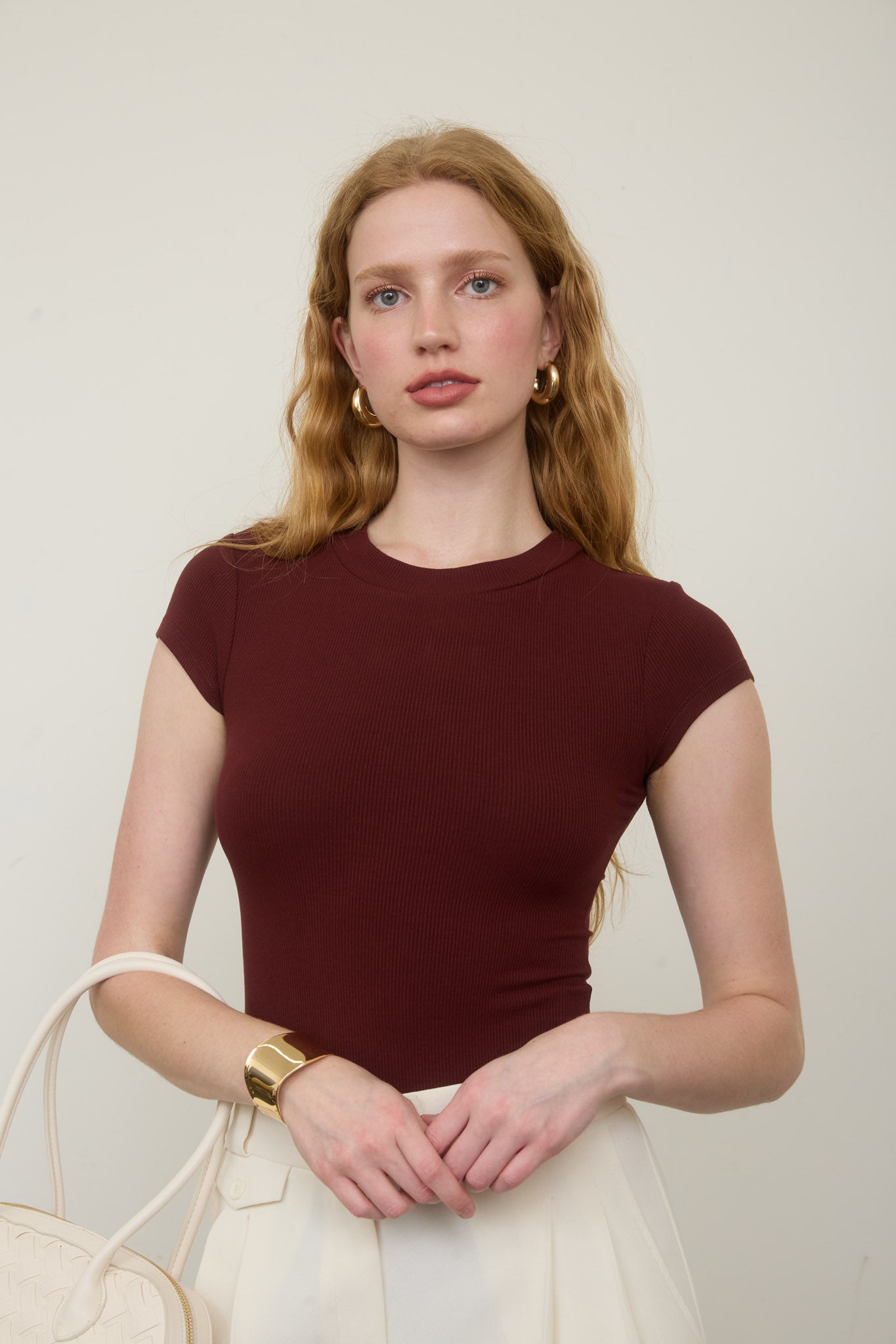 ROUND NECK SHORT SLEEVE KNIT BODYSUIT