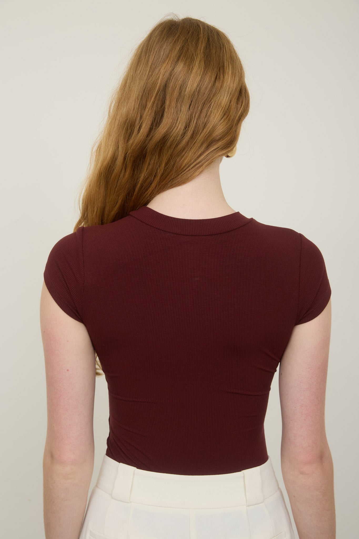 ROUND NECK SHORT SLEEVE KNIT BODYSUIT