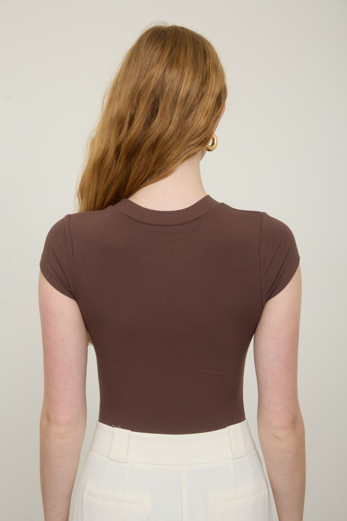 ROUND NECK SHORT SLEEVE KNIT BODYSUIT