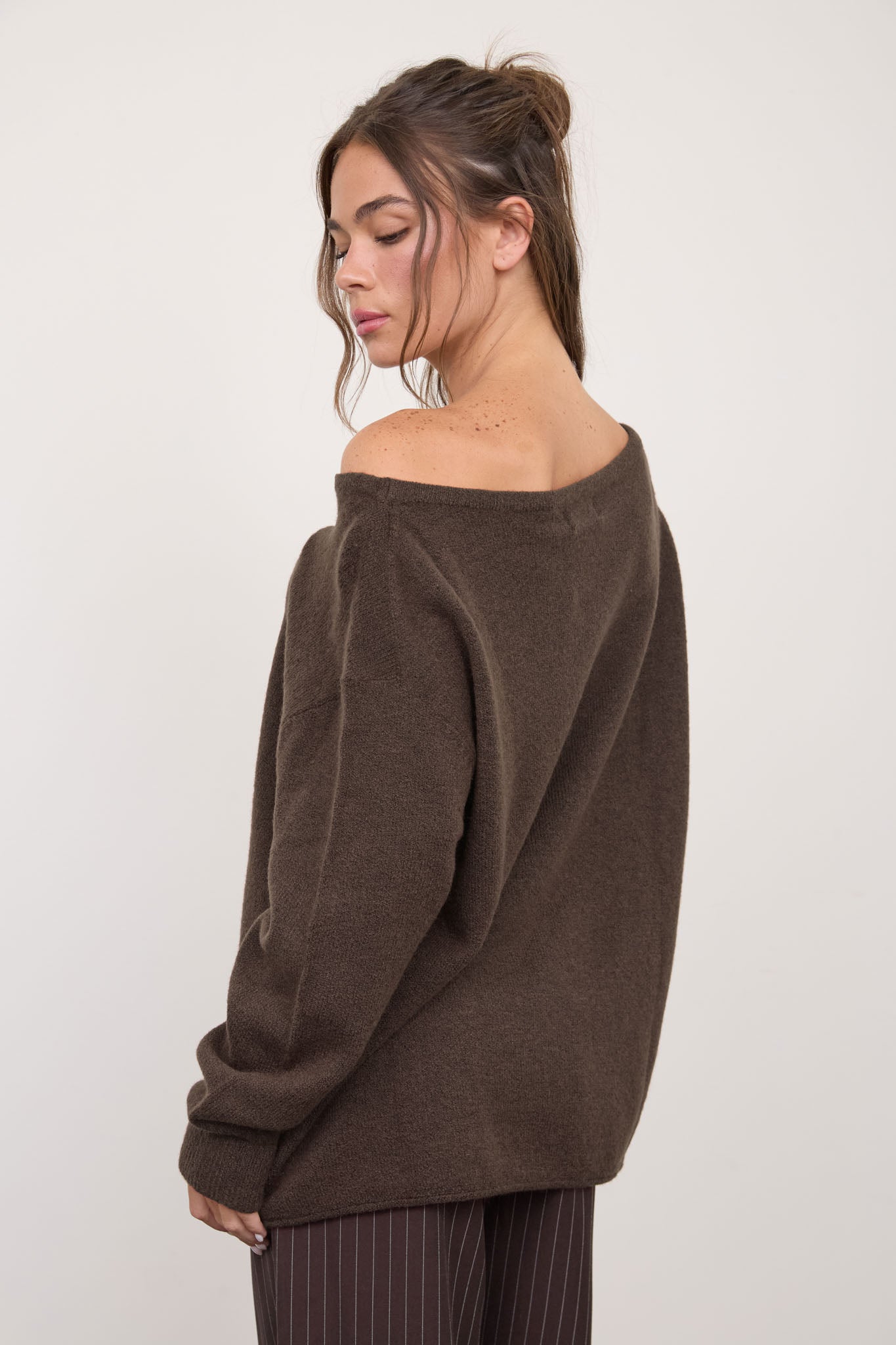 BOAT NECK OVERSIZED KNIT PULLOVER SWEATER (PRE-ORDER)