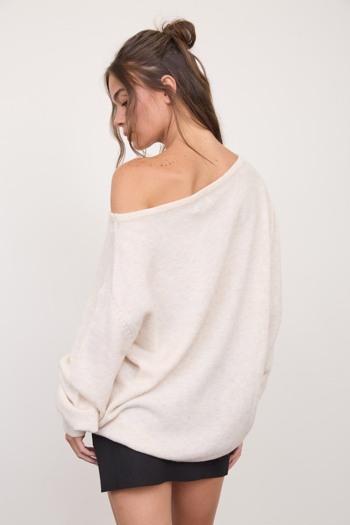 BOAT NECK OVERSIZED KNIT PULLOVER SWEATER (PRE-ORDER)