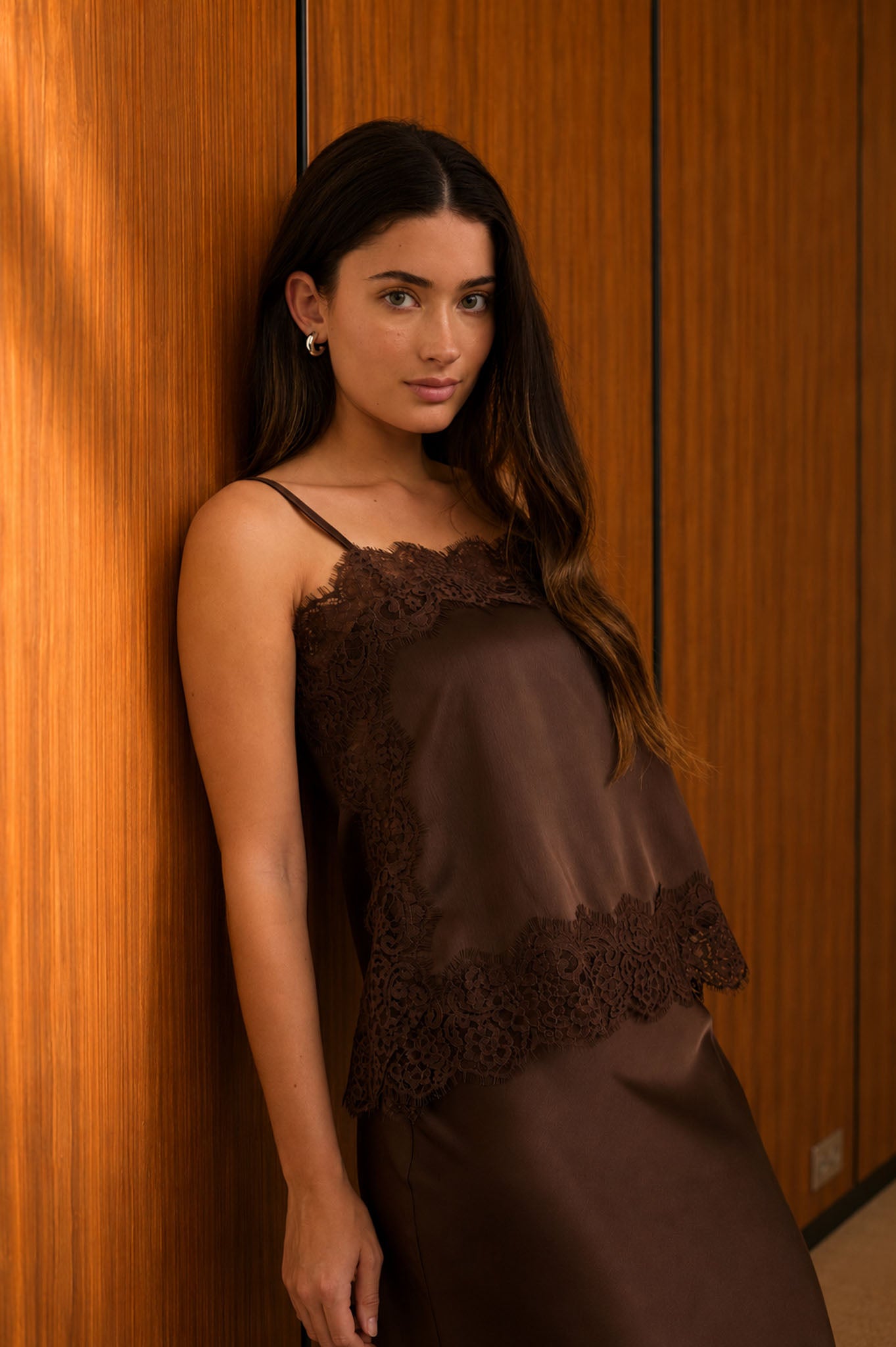 SATIN LACE TRIM DETAIL CAMI (PRE-ORDER)