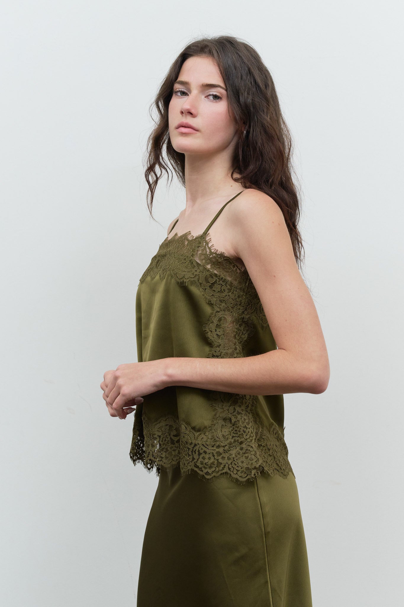 SATIN LACE TRIM DETAIL CAMI