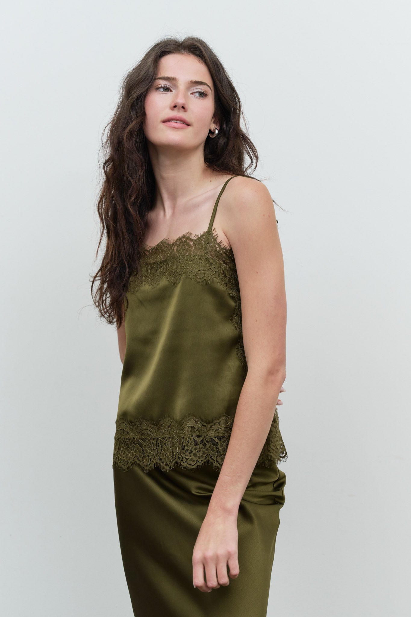 SATIN LACE TRIM DETAIL CAMI