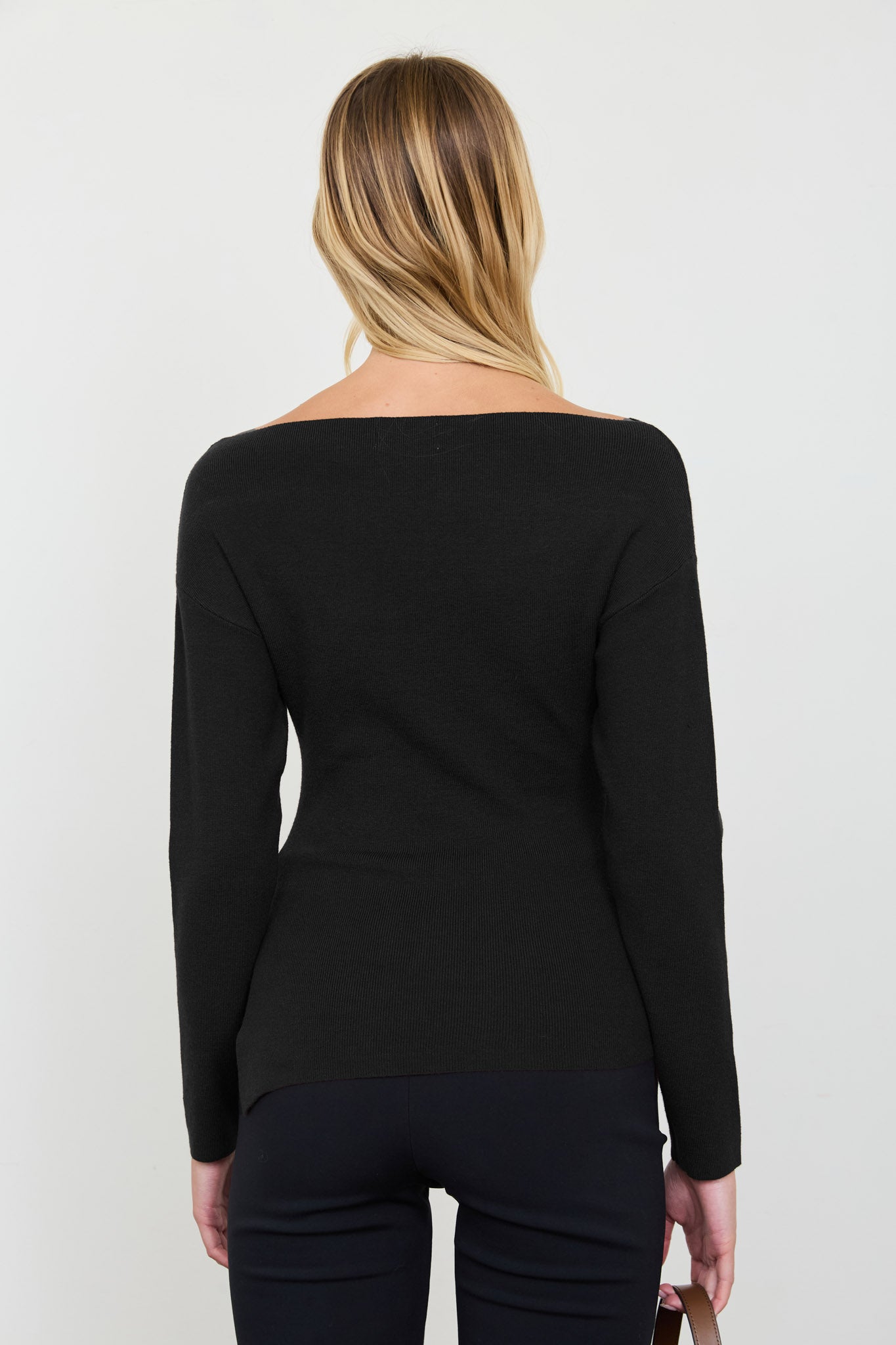BOAT NECK DOLMAN LONG SLEEVE KNIT SWEATER